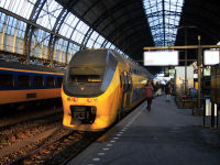 NS double-decker train at Amsterdam Central Station