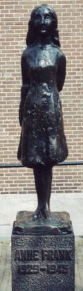 Statue of Anne Frank, by Mari Andriessen, outside the Westerkerk in Amsterdam.