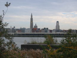 City of Antwerp, seen across the Scheldt river
