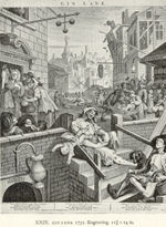 William Hogarth's Gin Lane is not caricature, for in 1750, over a fourth of all houses in St Giles were gin shops, all unlicensed.