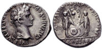 Silver denarius of Augustus.