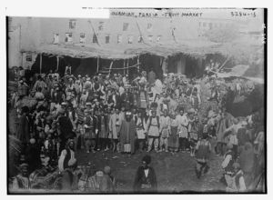 Early 20th century fruit market in Urmia, Persia
