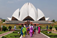 The Bahá'í House of Worship in India attracts an average of 4 million visitors a year.