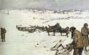 Mametz, Western Front, a winter scene by Frank Crozier.