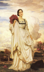 Adelaide, wife of the 3rd Earl Brownlow. She and her husband restored many of the Carolean features to Belton, and are largely responsible for the interior as it appears today. The Brownlows were members of The Souls a fashionable salon made up of aesthetic aristocrats. This portrait by Leighton hangs on the staircase at Belton.
