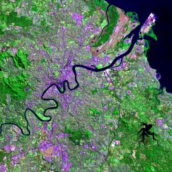 Landsat image of the Brisbane region.