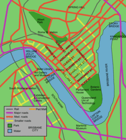 Map of Brisbane CBD.