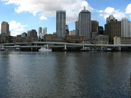 Brisbane skyline taken from the South Bank Parklands