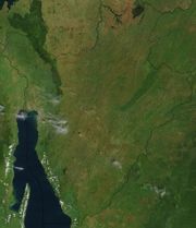Satellite image of Burundi & the surrounding region