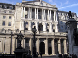 The Bank of England in Threadneedle Street, London, England.