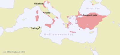 The Byzantine Empire at the accession of Leo III, c. 717