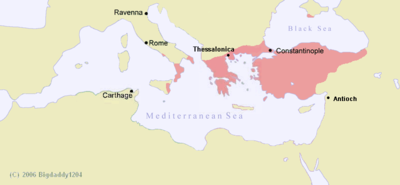 The Byzantine Empire at the accession of Basil I, c. 867