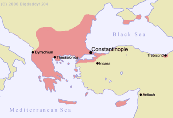 The Byzantine Empire at the accession of Alexios I Komnenos, c. 1081