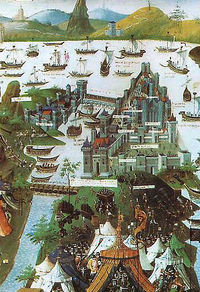 The city of Constantinople in 1453.