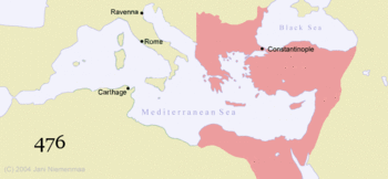 Map of the changes in borders of the Byzantine Empire