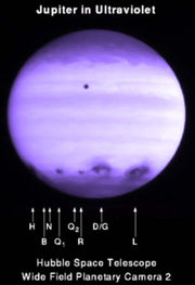 Jupiter in Ultraviolet (about 2.5 hours after R's impact)