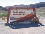 The sign at the entrance of Death Valley National Park.