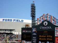 Ford Field is adjacent to Comerica Park.