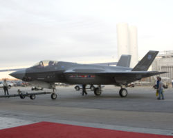 The F-35A while being towed at the Inauguration Ceremony on July 7th, 2006.