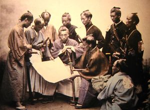 Samurai of the Satsuma clan, during the Boshin War period (1868-1869)