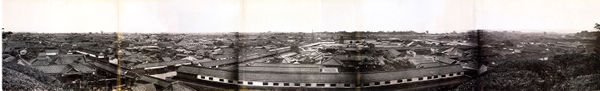 Panorama of Edo (now Tokyo), 1865 or 1866. Five albumen prints joined to form a panorama.
