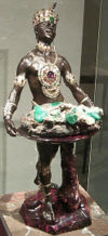 "Moor with emerald plate" in the Grünes Gewölbe which is the former royal Schatzkammer or treasury