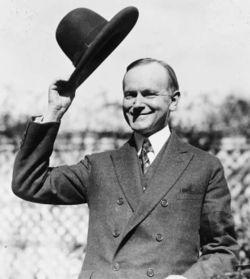 On June 2, 1924, President Coolidge had signed a bill granting Native Americans full U.S. citizenship.  Coolidge is shown above on October 22, 1924 holding a ceremonial hat given to him by the Smoki People, a group of white businessmen who celebrated Native American culture in Prescott, Arizona.