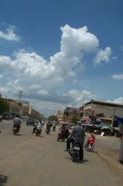 Motorbike riders in Phnom Penh