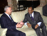 Cameroon President Paul Biya (right)