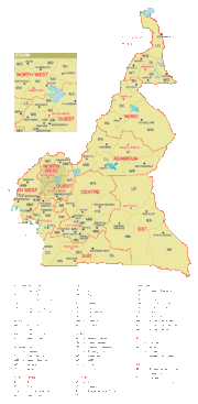 Administrative divisions of Cameroon.