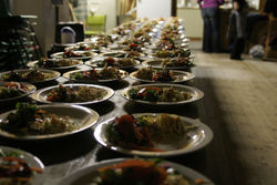 Food being prepared in large quantities