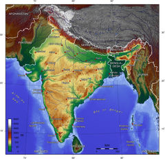 Elevated regions in India.