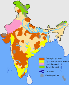 Disaster prone regions in India