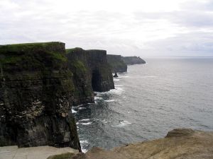 Layers of siltstone, shale and sandstone can be seen in the Cliffs of Moher, near Doolin in County Clare