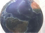 Plate tectonics - seafloor spreading and continental drift illustrated on relief globe of the Field Museum 