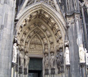 One of the entrances of Cologne cathedral, which was praised in Ansichten vom Niederrhein.