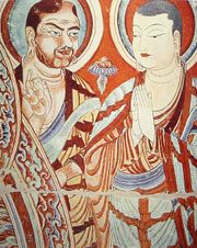 Blue-eyed Central Asian and East-Asian Buddhist monks, Bezaklik, Eastern Tarim Basin, 9th-10th century.