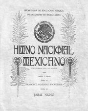 Front page of the sheet music to the Mexican anthem