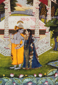 Krishna (left) is the eighth incarnation of the Hindu god Vishnu