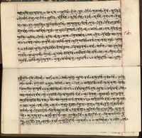 The Rig Veda is one of the world's oldest religious texts. Shown here is a Rig Veda manuscript in Devanagari, early 19th century.