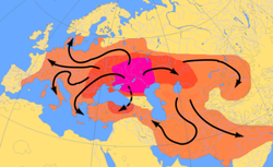 Kurgan hypothesis: South Russia as the urheimat of Indo-European peoples.