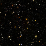 The Hubble Ultra Deep Field further corroborates this. The smallest, redest galaxies, about 100, are some of the most distant to have been imaged in an optical telescope.