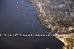 U.S. Highway 90's Bay St. Louis Bridge on Pass Christian was destroyed as a result of Katrina.