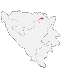 Location of Gradačac in modern Bosnia and Herzegovina.