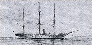 Kanrin Maru, Japan's first screw-driven steam warship, 1857.