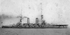 Satsuma, the first ship in the world to be designed and laid down as an "all-big-gun" battleship