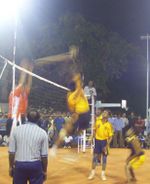 A volleyball event at Inter IIT Sports Meet-2004