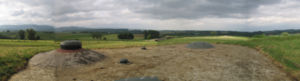 The view from a battery at Ouvrage Schoenenbourg in Alsace. Notice the retractable turret in the right foreground.