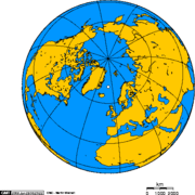 Orthographic projection centred on Jan Mayen Island.