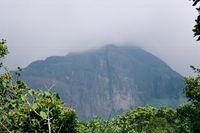 The 1868 m Agastya Malai (Agastyakoodam), part of the Western Ghats range of mountains, is located in eastern Thiruvananthapuram district. It is a pilgrimage centre named for the ancient rishi Agasthya; his devotees credit him with bringing Vedic Hinduism to South India, including Kerala.